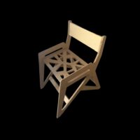 Scaun din lemn decupat CNC – design geometric, modern și sustenabil